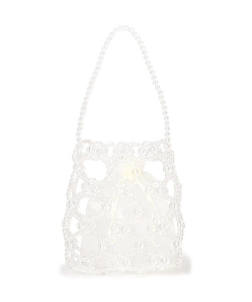 EDIT COLOGNE（エディットコロン）の「ビーズミニバッグ（ハンドバッグ・レディース・ホワイト/シルバー・ﾌﾘ-）」の3枚目の写真