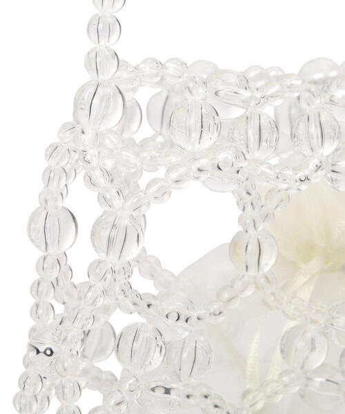 EDIT COLOGNE（エディットコロン）の「ビーズミニバッグ（ハンドバッグ・レディース・ホワイト/シルバー・ﾌﾘ-）」の6枚目の写真