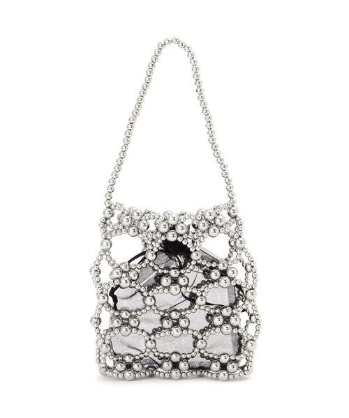 EDIT COLOGNE（エディットコロン）の「ビーズミニバッグ（ハンドバッグ・レディース・ホワイト/シルバー・ﾌﾘ-）」の10枚目の写真