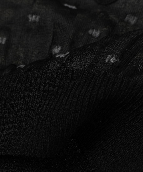 TAN（タン）の「JACQUARD V/N SHEER TOPS（シャツ/ブラウス・レディース・ブラック/ピンク・FREE）」の4枚目の写真