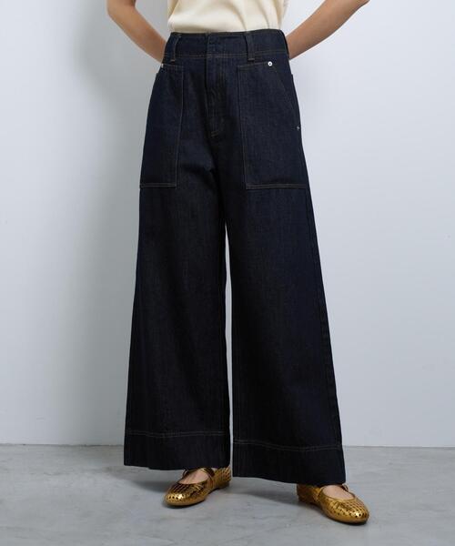 LANVIN en Bleu(ランバンオンブルー)の「デニムバギーパンツ(デニムパンツ・レディース・ネイビー・34/36/38/40)」の1枚目の写真