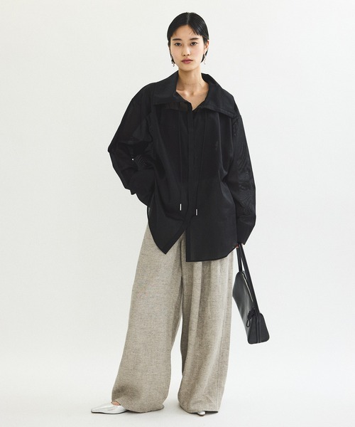 ADAM ET ROPE'(アダムエロペ)の「パナマコットンカーディガンブラウス(シャツ/ブラウス・レディース・ホワイト/ブラック・FREE)」の19枚目の写真