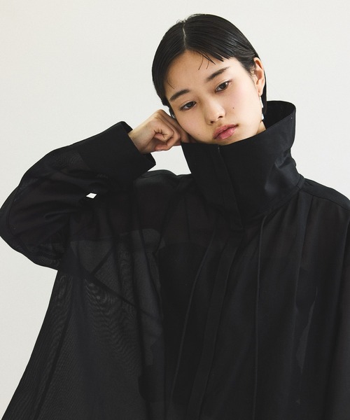 ADAM ET ROPE'(アダムエロペ)の「パナマコットンカーディガンブラウス(シャツ/ブラウス・レディース・ホワイト/ブラック・FREE)」の8枚目の写真