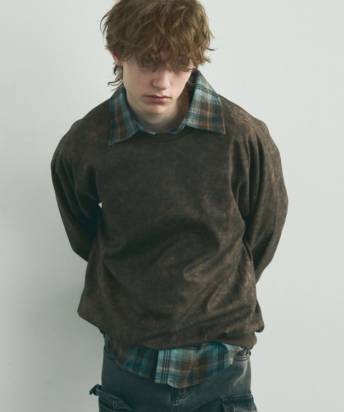 セール】pigment dye oversize sweatshirt / ピグメントダイ