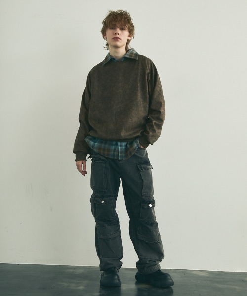 セール】pigment dye oversize sweatshirt / ピグメントダイ