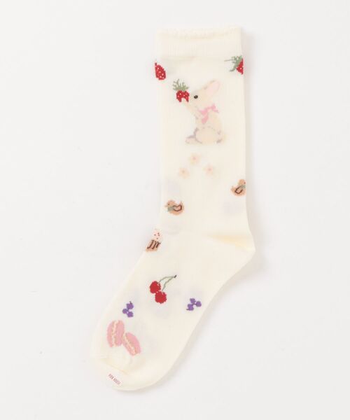 スイーツスプリングバニープリントソックス（ソックス/靴下）｜PINK