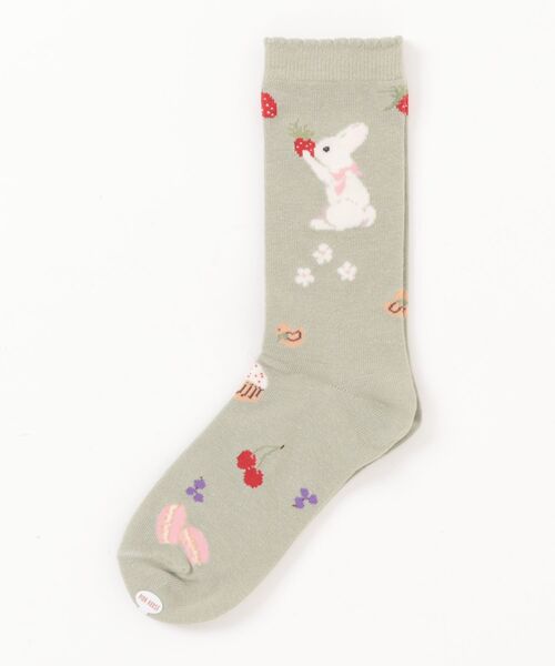 スイーツスプリングバニープリントソックス（ソックス/靴下）｜PINK
