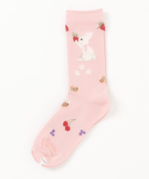 スイーツスプリングバニープリントソックス（ソックス/靴下）｜PINK