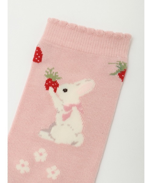 スイーツスプリングバニープリントソックス（ソックス/靴下）｜PINK