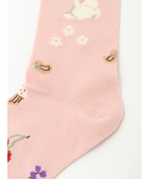 スイーツスプリングバニープリントソックス（ソックス/靴下）｜PINK