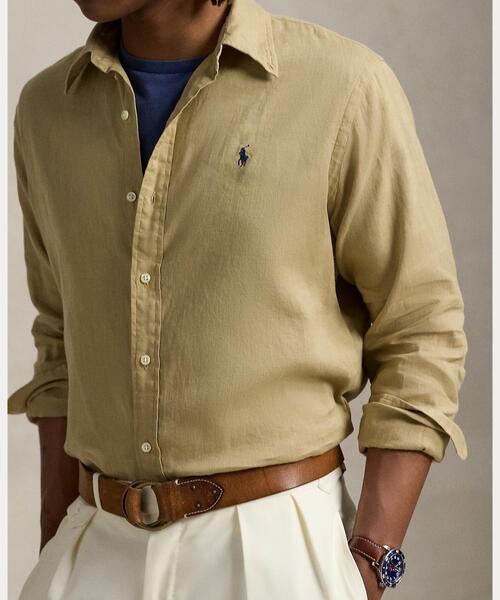 POLO RALPH LAUREN（ポロ ラルフ ローレン）の「クラシック フィット リネンコットン シャツ（シャツ/ブラウス・メンズ・ブラウン系3・L/M/S/XS/XL/XXL）」の5枚目の写真