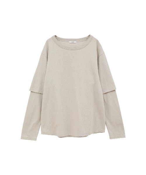 CLANE（クラネ）の「CLANE/クラネ/TEE LAYERED LONGSLEEVE TOPS（Tシャツ/カットソー・レディース・ブラック/ホワイト/ベージュ・1）」の3枚目の写真