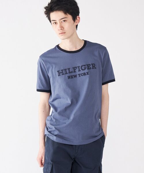 TOMMY HILFIGER(トミーヒルフィガー)の「【オンライン限定】【ユニセックス】トミーヒルフィガー モノタイプリンガーTシャツ(Tシャツ/カットソー・メンズ・ブルー/ホワイト/ネイビー/ベージュ・X-LARGE/X-SMALL/SMALL/LARGE/MEDIUM)」の9枚目の写真