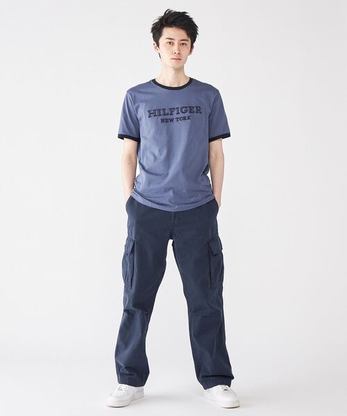 TOMMY HILFIGER(トミーヒルフィガー)の「【オンライン限定】【ユニセックス】トミーヒルフィガー モノタイプリンガーTシャツ(Tシャツ/カットソー・メンズ・ブルー/ホワイト/ネイビー/ベージュ・X-LARGE/X-SMALL/SMALL/LARGE/MEDIUM)」の10枚目の写真