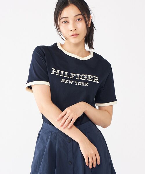TOMMY HILFIGER(トミーヒルフィガー)の「【オンライン限定】【ユニセックス】トミーヒルフィガー モノタイプリンガーTシャツ(Tシャツ/カットソー・メンズ・ブルー/ホワイト/ネイビー/ベージュ・X-LARGE/X-SMALL/SMALL/LARGE/MEDIUM)」の16枚目の写真