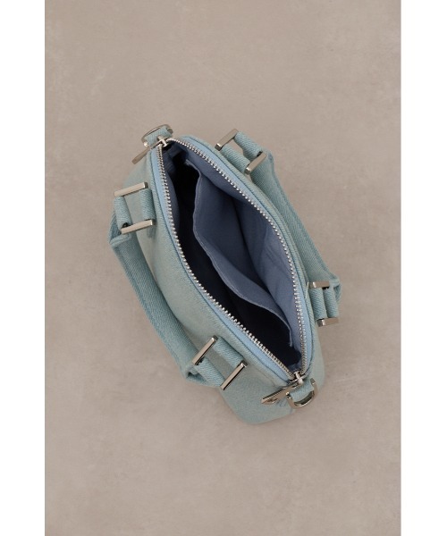 AZUL by moussy(アズールバイマウジー)の「デニムミニダブルジッパーバッグ(ショルダーバッグ・レディース・ライトブルー/ピンク・FREE)」の14枚目の写真