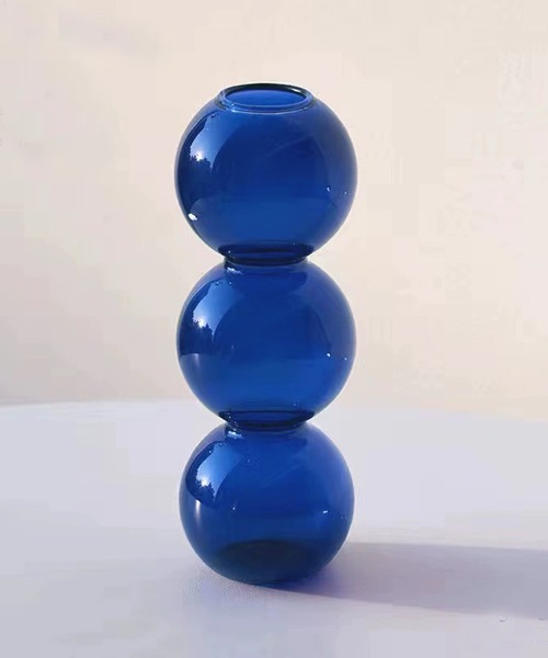 CERCA(チェルカ)の「【 somni / ソニ 】バブル型 3球 ガラスフラワーベース 花瓶(フラワーベース・レディース・ブルー/クリア/ブラック/ブラウン・FREE)」の3枚目の写真