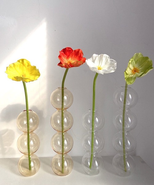 CERCA(チェルカ)の「【 somni / ソニ 】バブル型 3球 ガラスフラワーベース 花瓶(フラワーベース・レディース・ブルー/クリア/ブラック/ブラウン・FREE)」の5枚目の写真