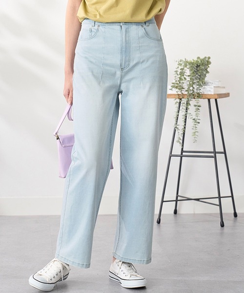 BELLUNA PLUS(ベルーナ)の「ヒンヤリ冷感ジーンズ・ワイド67丈(その他パンツ・レディース・インディゴブルー/ブラック/オフホワイト/ライトブルー/ブルー系その他・X-LARGE/LARGE/MEDIUM/SMALL)」の10枚目の写真