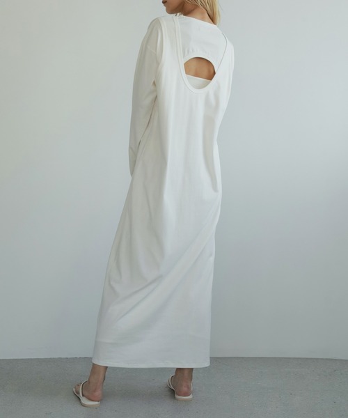 anuke（アンヌーク）の「Back Layered Onepiece（ワンピース・レディース・チャコールグレー/ブラック/ホワイト・36inch/38inch）」の2枚目の写真