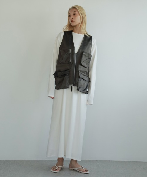 anuke（アンヌーク）の「Back Layered Onepiece（ワンピース・レディース・チャコールグレー/ブラック/ホワイト・36inch/38inch）」の14枚目の写真