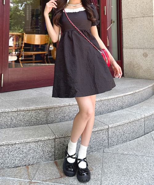 Mejoul(メジュール)の「スクエアネックバッグオープン リボンワンピース(ワンピース・レディース・ブラック・M/L)」の22枚目の写真