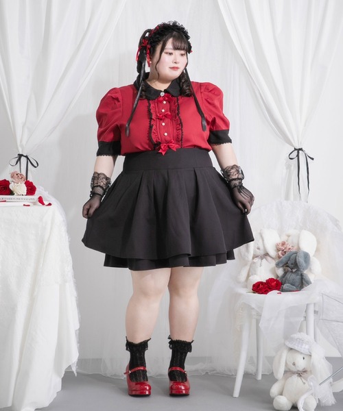 DearMyLoveWhip(ディアマイラブホイップ)の「マトンスリーブブラウス(シャツ/ブラウス・レディース・ホワイト/ライトグレー/ブラック/グレー/ベビーピンク/ボルドー/ホワイト系その他/グレー系その他/ブラック系その他/チャコールグレー/ピンク系その他/レッド系その他・4L/5L/6L)」の13枚目の写真