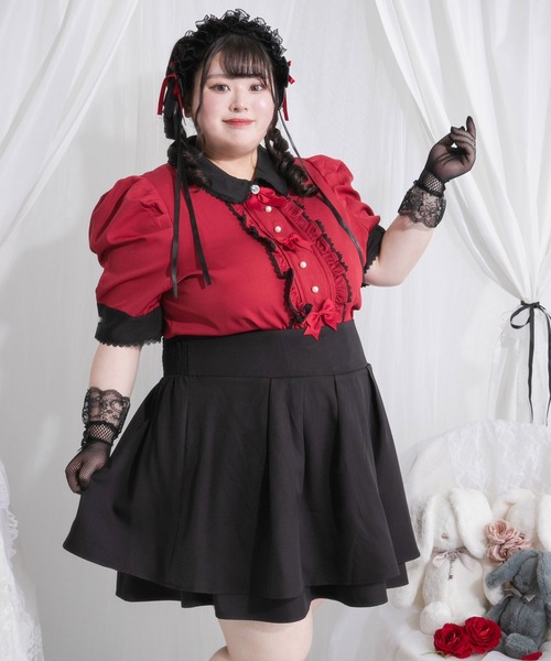 DearMyLoveWhip(ディアマイラブホイップ)の「マトンスリーブブラウス(シャツ/ブラウス・レディース・ホワイト/ライトグレー/ブラック/グレー/ベビーピンク/ボルドー/ホワイト系その他/グレー系その他/ブラック系その他/チャコールグレー/ピンク系その他/レッド系その他・4L/5L/6L)」の14枚目の写真