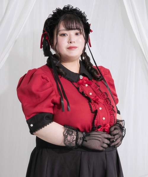 DearMyLoveWhip(ディアマイラブホイップ)の「マトンスリーブブラウス(シャツ/ブラウス・レディース・ホワイト/ライトグレー/ブラック/グレー/ベビーピンク/ボルドー/ホワイト系その他/グレー系その他/ブラック系その他/チャコールグレー/ピンク系その他/レッド系その他・4L/5L/6L)」の15枚目の写真