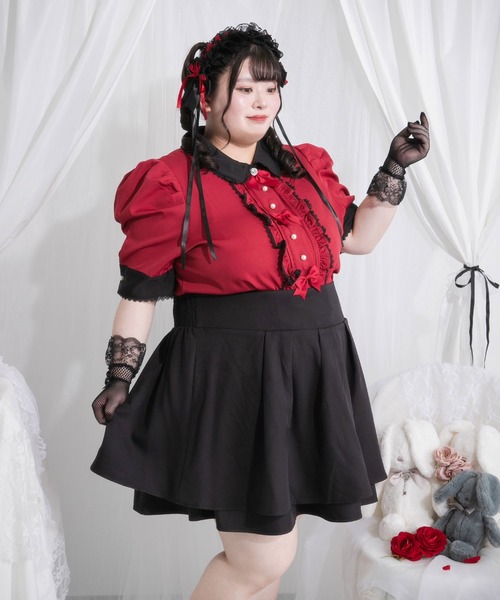 DearMyLoveWhip(ディアマイラブホイップ)の「マトンスリーブブラウス(シャツ/ブラウス・レディース・ホワイト/ライトグレー/ブラック/グレー/ベビーピンク/ボルドー/ホワイト系その他/グレー系その他/ブラック系その他/チャコールグレー/ピンク系その他/レッド系その他・4L/5L/6L)」の16枚目の写真