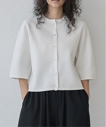 for/c（フォーシー）の「スウェットライクハーフスリーブニットカーディガン【サスティナブル】（ニット/セーター）」