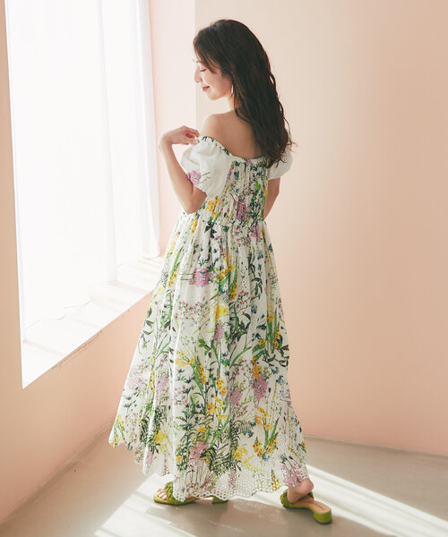 La boutique BonBon エンブロイダリーフラワープリントスカート La boutique BonBon エンブロイダリーフラワープリントスカート