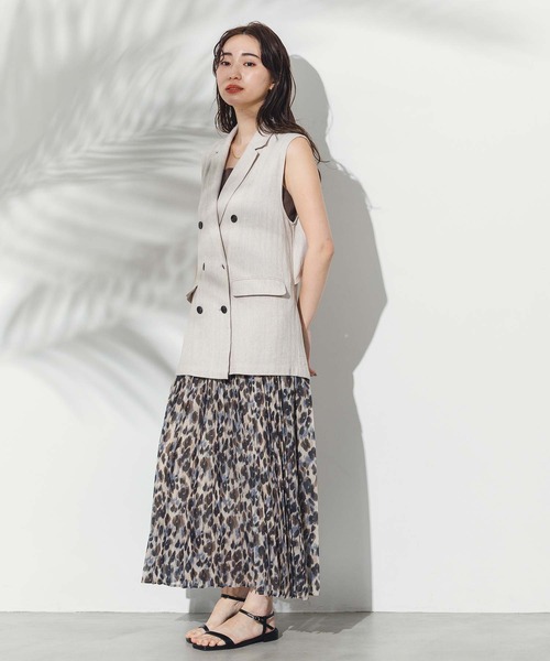 Gready Brilliant(グレディブリリアン)の「LU麻ヘリンボンベスト(その他アウター・レディース・ブラック/オートミール・38)」の12枚目の写真