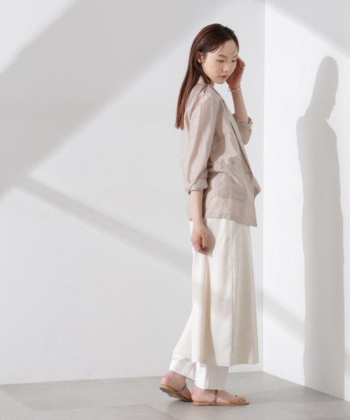 NANO universe（ナノユニバース）の「シアーシングルジャケット（テーラードジャケット・レディース・ブラック/モカ/グレー系その他4・FREE）」の10枚目の写真