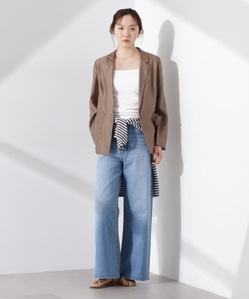 NANO universe（ナノユニバース）の「シアーシングルジャケット（テーラードジャケット・レディース・ブラック/モカ/グレー系その他4・FREE）」の14枚目の写真