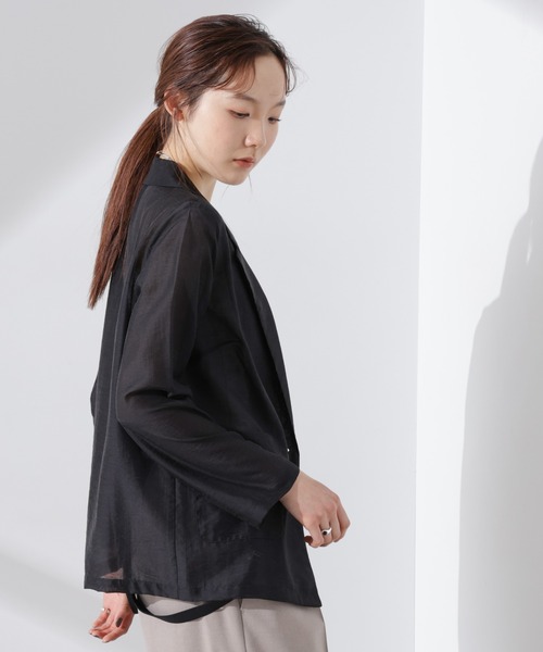 NANO universe（ナノユニバース）の「シアーシングルジャケット（テーラードジャケット・レディース・ブラック/モカ/グレー系その他4・FREE）」の20枚目の写真