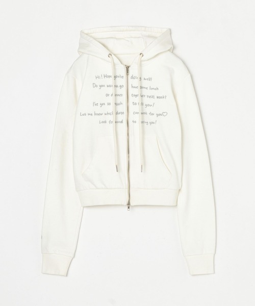 BEEDEN(ビーデン)の「EMBROIDERY JUST FIT ZIP HOODIE(パーカー・レディース・ホワイト/ブルー/グレー・FREE)」の16枚目の写真