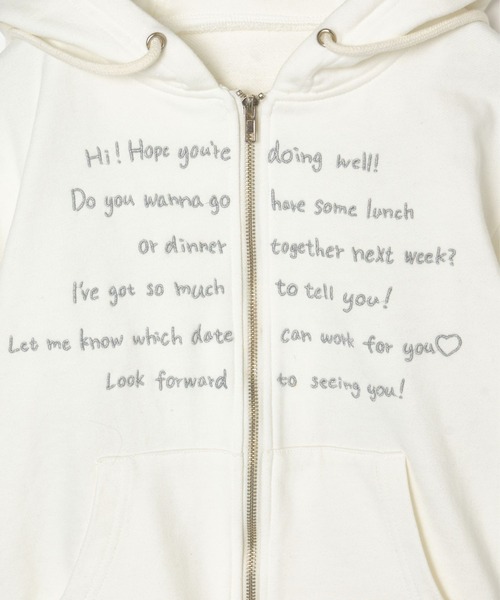 BEEDEN(ビーデン)の「EMBROIDERY JUST FIT ZIP HOODIE(パーカー・レディース・ホワイト/ブルー/グレー・FREE)」の17枚目の写真