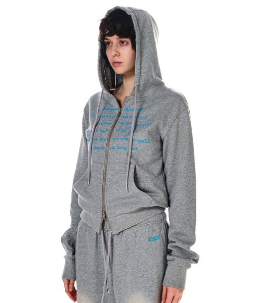 BEEDEN(ビーデン)の「EMBROIDERY JUST FIT ZIP HOODIE(パーカー・レディース・ホワイト/ブルー/グレー・FREE)」の21枚目の写真