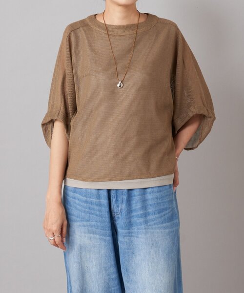 BEARDSLEY(ビアズリー)の「カラミプルオーバー(Tシャツ/カットソー・レディース・ホワイト/キャメル/ブラック/グレー・FREE)」の5枚目の写真