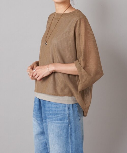 BEARDSLEY(ビアズリー)の「カラミプルオーバー(Tシャツ/カットソー・レディース・ホワイト/キャメル/ブラック/グレー・FREE)」の6枚目の写真