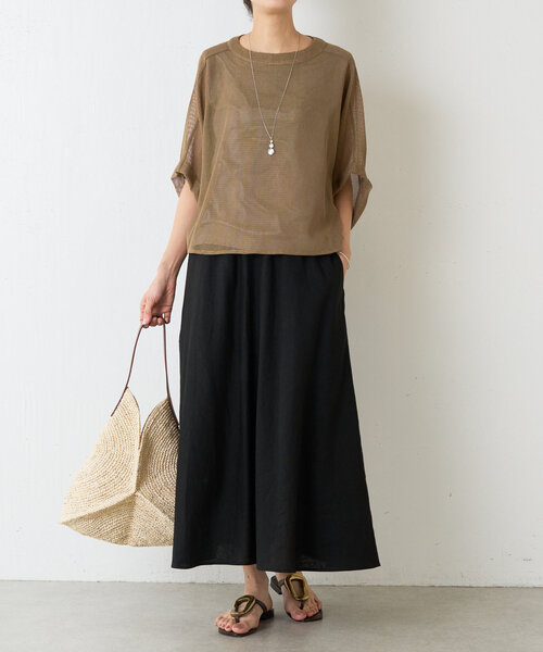 BEARDSLEY(ビアズリー)の「カラミプルオーバー(Tシャツ/カットソー・レディース・ホワイト/キャメル/ブラック/グレー・FREE)」の8枚目の写真