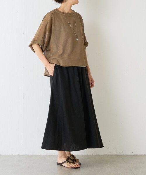 BEARDSLEY(ビアズリー)の「カラミプルオーバー(Tシャツ/カットソー・レディース・ホワイト/キャメル/ブラック/グレー・FREE)」の11枚目の写真