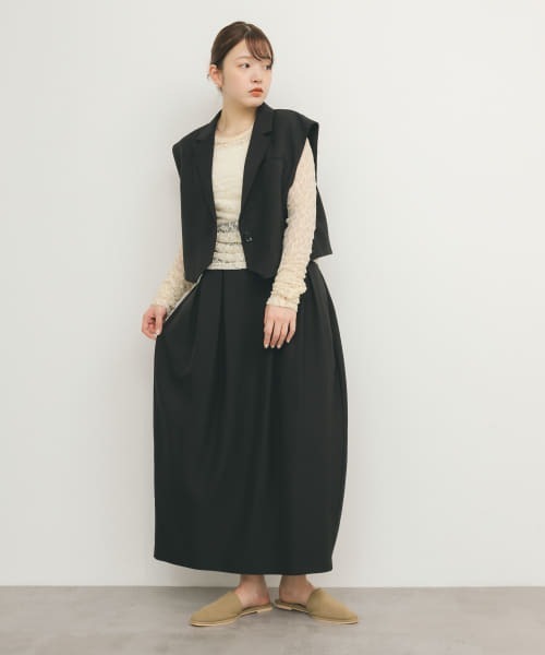 KBF（ケイビーエフ）の「ルーズテーラードベスト（その他アウター・レディース・ベージュ系その他/ブラック・ONE）」の13枚目の写真