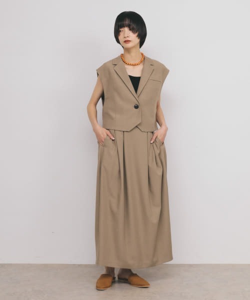 KBF（ケイビーエフ）の「ルーズテーラードベスト（その他アウター・レディース・ベージュ系その他/ブラック・ONE）」の18枚目の写真