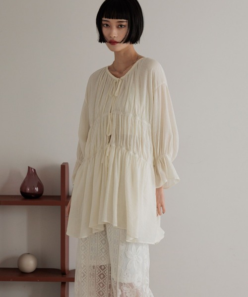 LOWRYS FARM(ローリーズファーム)の「ヨウリュウシャーリング6S 289802(シャツ/ブラウス・レディース・ブラウン/チャコールグレー/アイボリー/ブルー/オレンジ・FREE)」の8枚目の写真