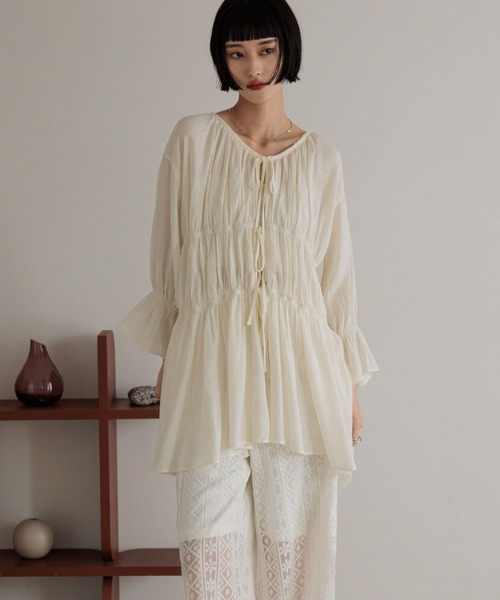 LOWRYS FARM(ローリーズファーム)の「ヨウリュウシャーリング6S 289802(シャツ/ブラウス・レディース・ブラウン/チャコールグレー/アイボリー/ブルー/オレンジ・FREE)」の9枚目の写真