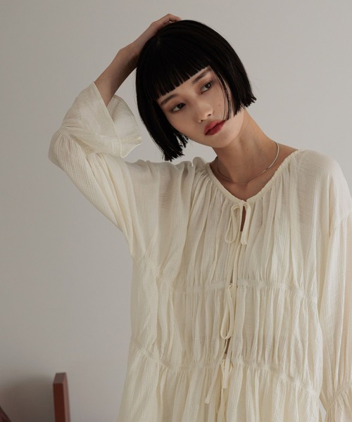 LOWRYS FARM(ローリーズファーム)の「ヨウリュウシャーリング6S 289802(シャツ/ブラウス・レディース・ブラウン/チャコールグレー/アイボリー/ブルー/オレンジ・FREE)」の10枚目の写真