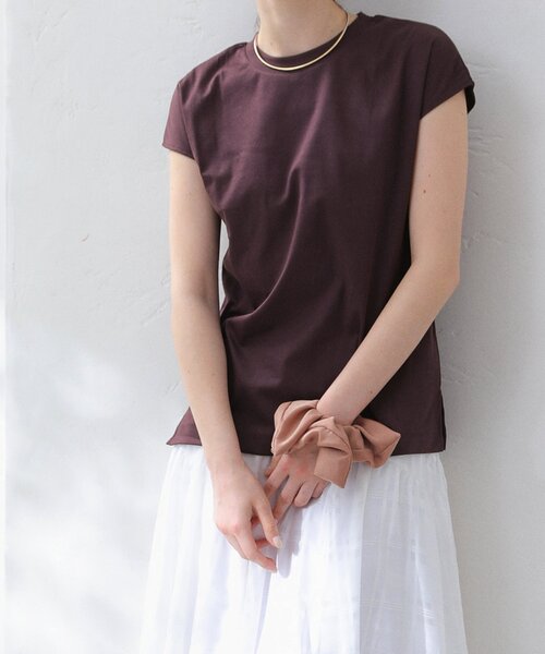 La TOTALITE（ラトータリテ）の「【洗える】スムースハイネックプルオーバー（Tシャツ/カットソー・レディース・ホワイト/ボルドー/ベージュ/ネイビー・FREE）」の4枚目の写真