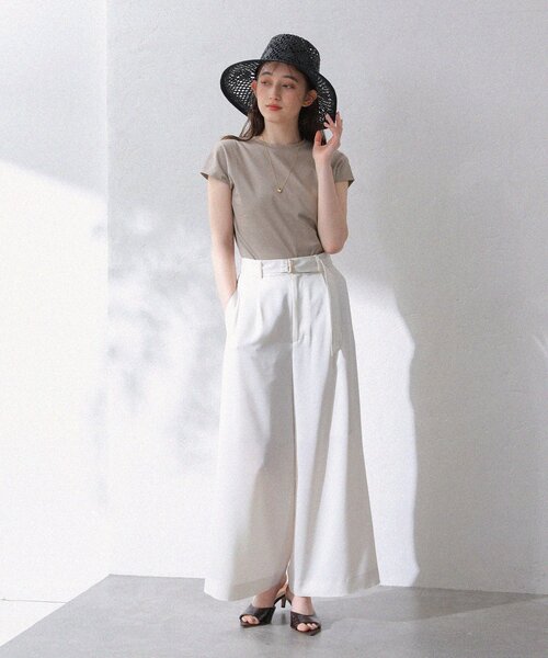 La TOTALITE（ラトータリテ）の「【洗える】スムースハイネックプルオーバー（Tシャツ/カットソー・レディース・ホワイト/ボルドー/ベージュ/ネイビー・FREE）」の10枚目の写真